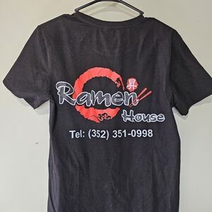 Ramen House Graphic T Shirt | Black | Size Small | Front & Back Print